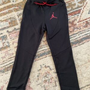 Nike Kids Black Joggers with Red Jumpman